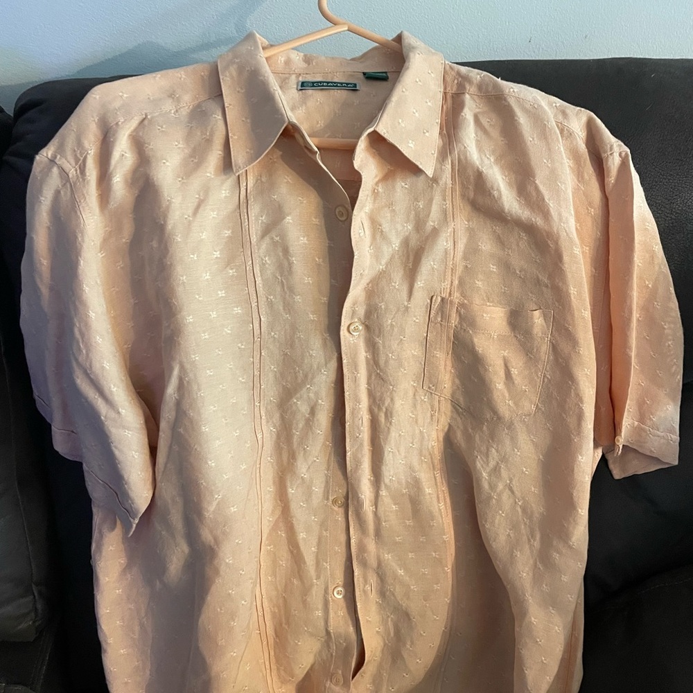 Cubavera Orange Men’s button down Cuban Shirt 2XL